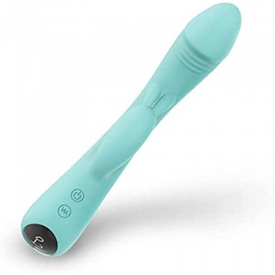 Rabbit Vibrator Dildos for G Spot Clit Stimulation, Dual Stimulator with 9 Vibration Modes, Rechargeable Waterproof, Soft Skin-F
