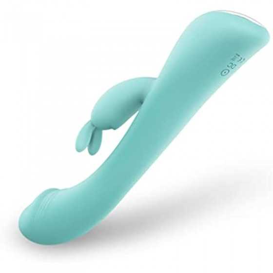 Rabbit Vibrator Dildos for G Spot Clit Stimulation, Dual Stimulator with 9 Vibration Modes, Rechargeable Waterproof, Soft Skin-F