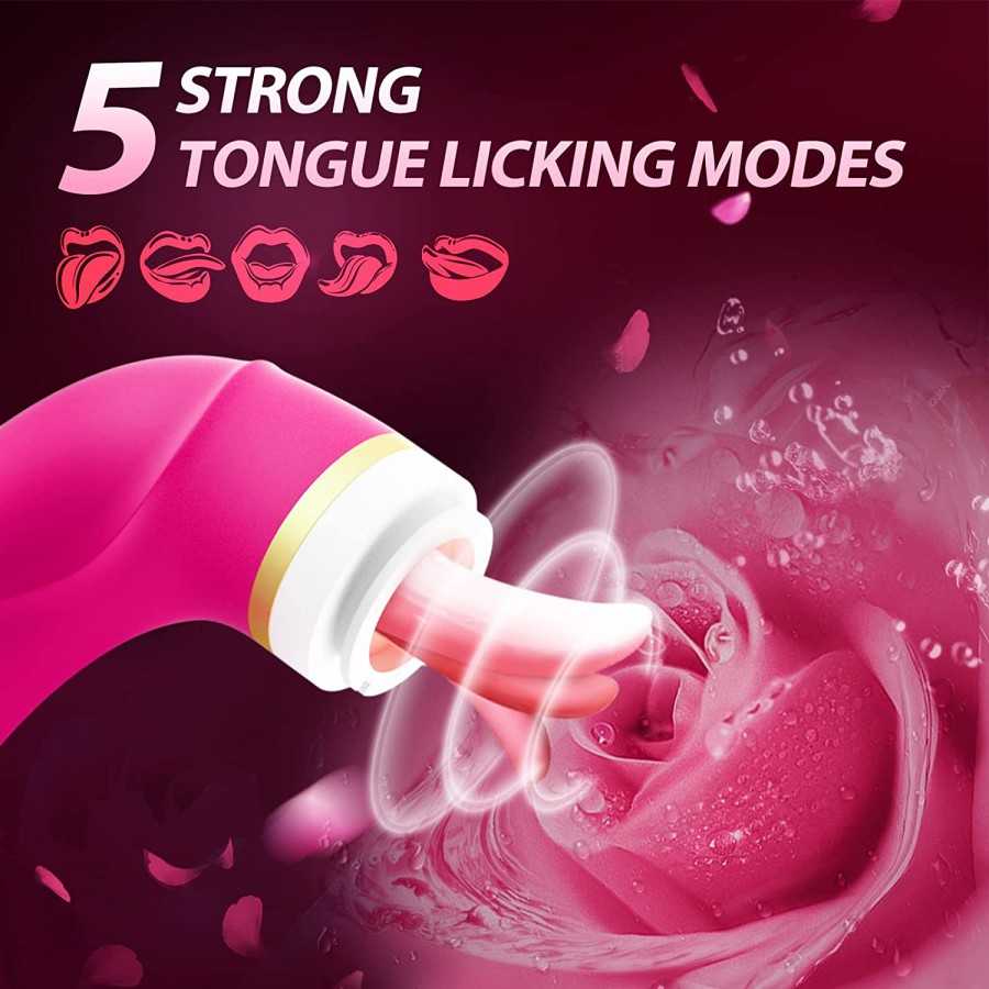 Proprogift Adult Product Sex Toys Tongue Sucking Licking Vibrator, G Spot Tongue Vibrator with 8 Suction Modes & 10 Tail Vibrati