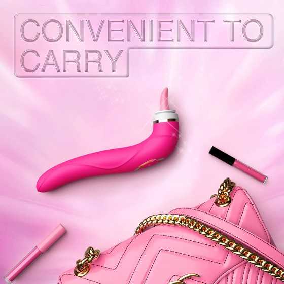 Proprogift Adult Product Sex Toys Tongue Sucking Licking Vibrator, G Spot Tongue Vibrator with 8 Suction Modes & 10 Tail Vibrati
