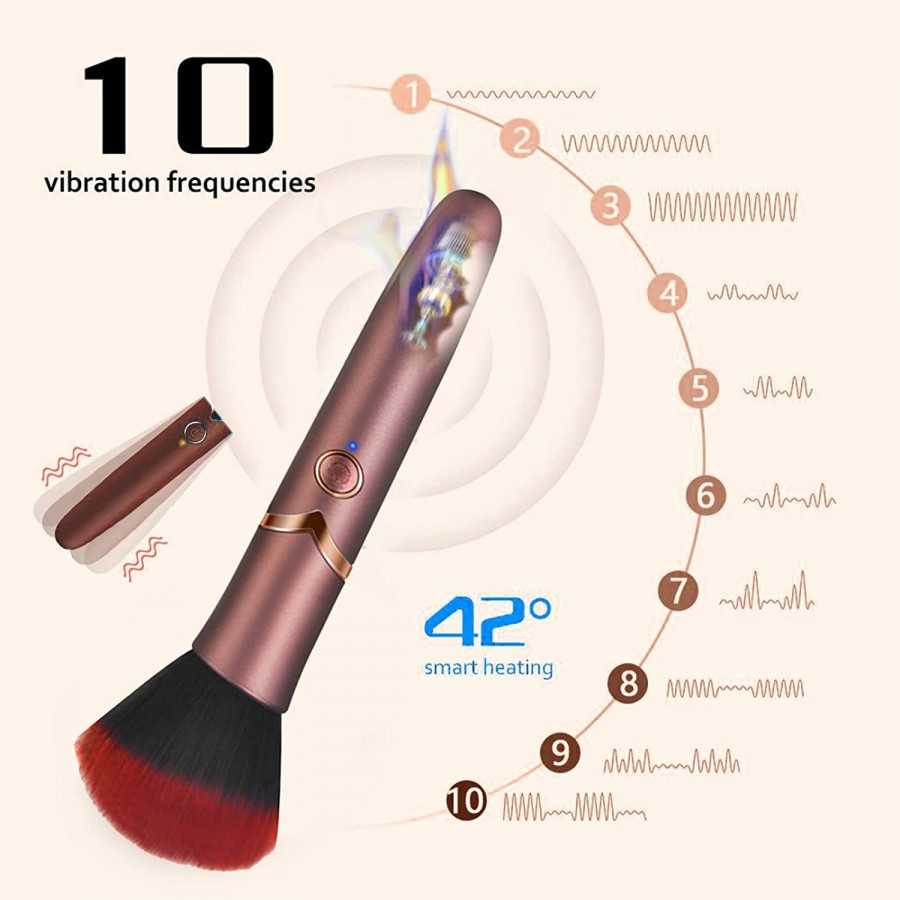 Pearlsvibe Makeup Brush Toy, Bullet Vibrator for Precision Clitoral Stimulation, G Spot Vibrator with 10 Vibration Modes, Mini N