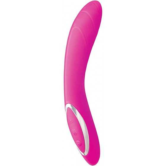 Princess Dynamic Heat Rechargeable Silicone Vibrator with Clitoral Stimulator - Pink