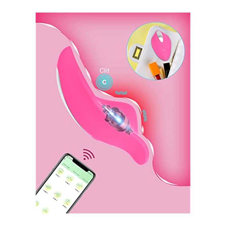 Wearable Vibrator Vibrating Panties with APP Control, Silicone Clitoral Vagina Stimulator Clit Nipple Teaser Adult Toy with 12 V
