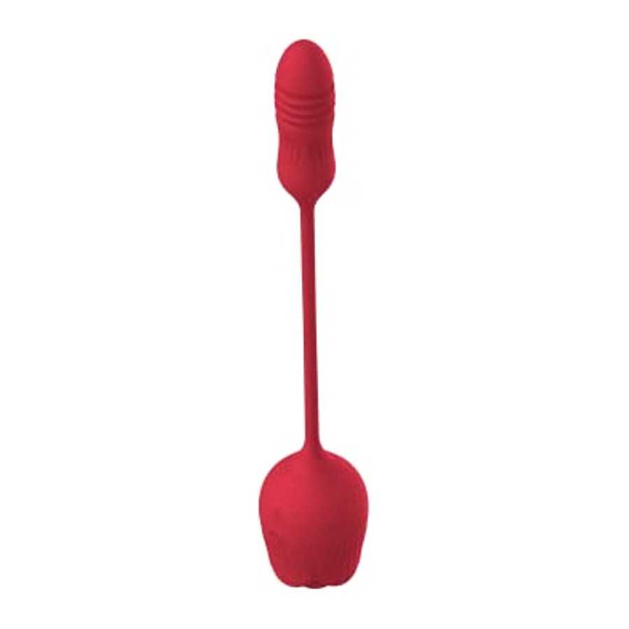 Shibari Rose Toy Vibrator for Women, Tongue-N-Cheek Rechargeable Clitoral G-Spot Nipple Licking Massaging Thrusting Bullet Stimu