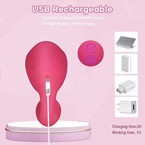 Clitoral Licking G Spot Vibrator for Clit and Vagina Stimulation, Rechargeable Dildo Tongue Vibrator with 3 Licking & 10 Vibrati