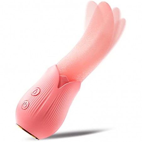 Rose Toy, Tongue Licking Vibrator for Vaginal Clit Anal Stimulation, Clitoral G Spot Nipples Massager Vaginal Breast Sex Toys fo