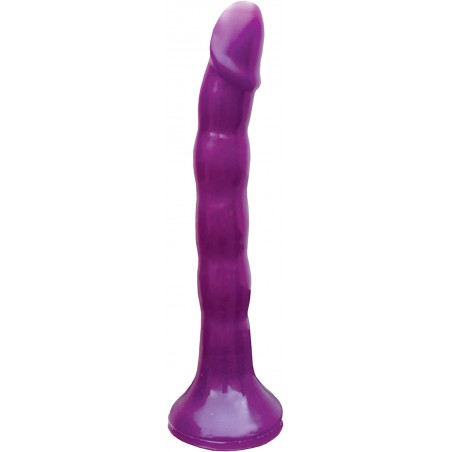 Hott Products Unlimited 57897: Skinny Me Dildo W/Harness 7In Purple
