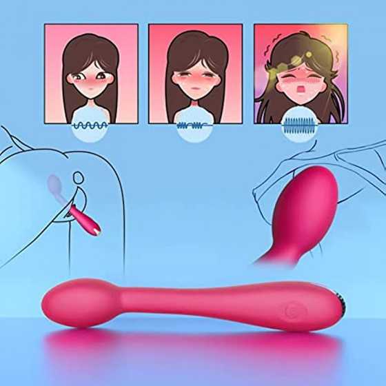 Clitoral Vibrator Stimulator with 12 Vibration Modes, G-spot Orgasm Clit Nipples Massager Masturbation Dildo Waterproof Recharge