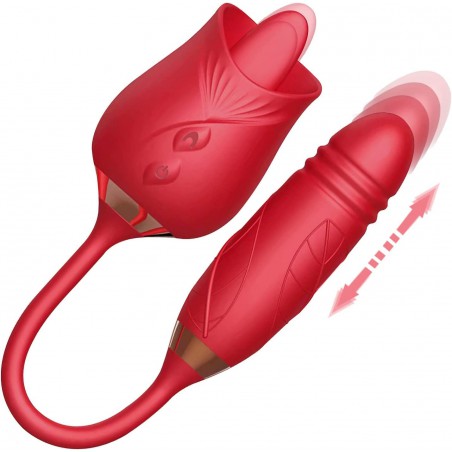Thrusting Toys for Woman Sex - Rose Sex Stimulator for Women - Rose Sex Toys Clitoral Nipple G-Spot Licking Vibrator Adult Toys 