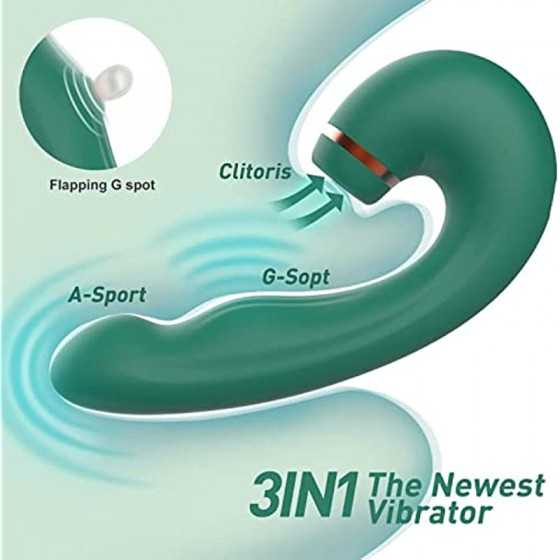 Female Masturbator 3 in 1 Clit Sucker Dildo G-Spot Vibrator Sucking Vibrators for Women Clitoral Stimulator Sex Toys