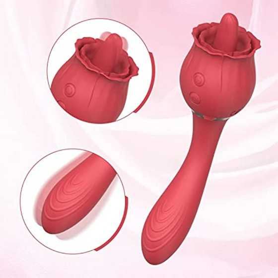 Rose Toy Vibrator for Women,Nipples Clitoris Stimulator,with 10 Modes & 20 Powerful Vibration,G Spot Clitoral Vibrator Dildo Sex