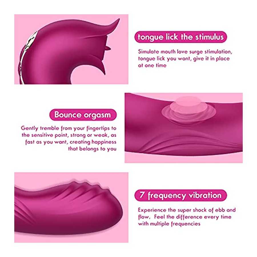 Clitoral Licking Rotating G Spot Vibrator, Wearable Dildo Vibrator Mimic Finger - Panty Vibrator, Anal Breast Nipple Massager fo