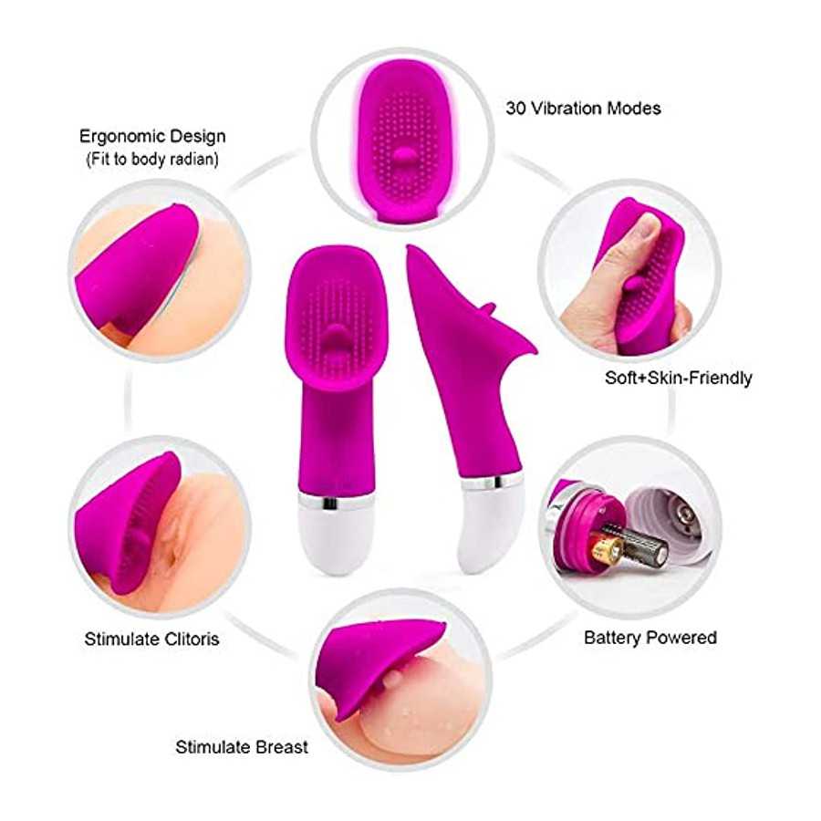Clitoris Stimulator for Women 3 in 1 Rose Sex Adult Toy with Tongue Vagina Bullet Clit Licking Vibrator Nipple Licking Push G-sp