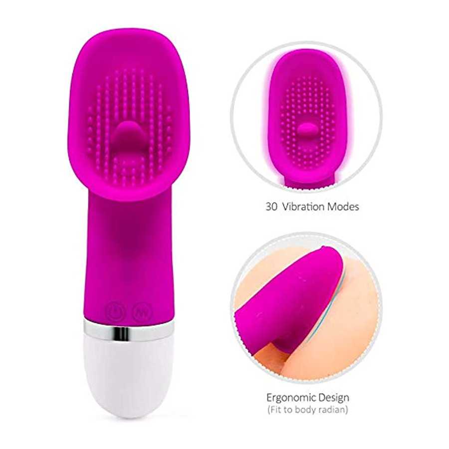 Clitoris Stimulator for Women 3 in 1 Rose Sex Adult Toy with Tongue Vagina Bullet Clit Licking Vibrator Nipple Licking Push G-sp
