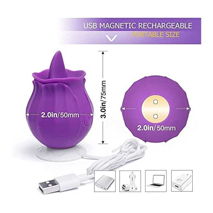 Sex Tongue for Licking, Rose Toy for Women Pleasure, Clitorals Stimulator, Electric Women Relaxing Toy, Woman Suction 10 Modes (