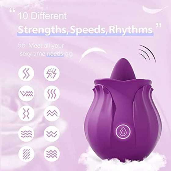 Sex Tongue for Licking, Rose Toy for Women Pleasure, Clitorals Stimulator, Electric Women Relaxing Toy, Woman Suction 10 Modes (