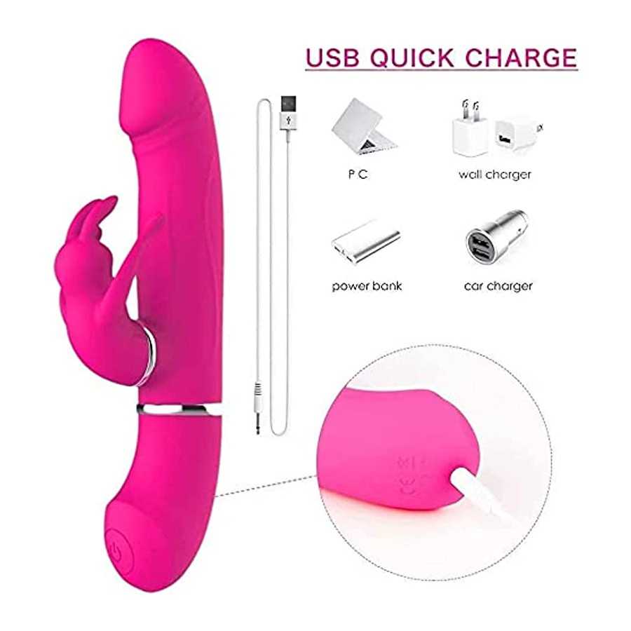G Spot Clitoral Vibrator for Clit and Vagina Stimulation, Rechargeable Dildo Vibrator with Powerful Vibrations, Perfect Female S