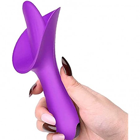 Ladies Rose Toy Vibrator, G Spot Rose Vibrator, Female Clitoris Tongue Lick Vibrator, with 10 Vibration Modes, Rechargeable Tongue Rose