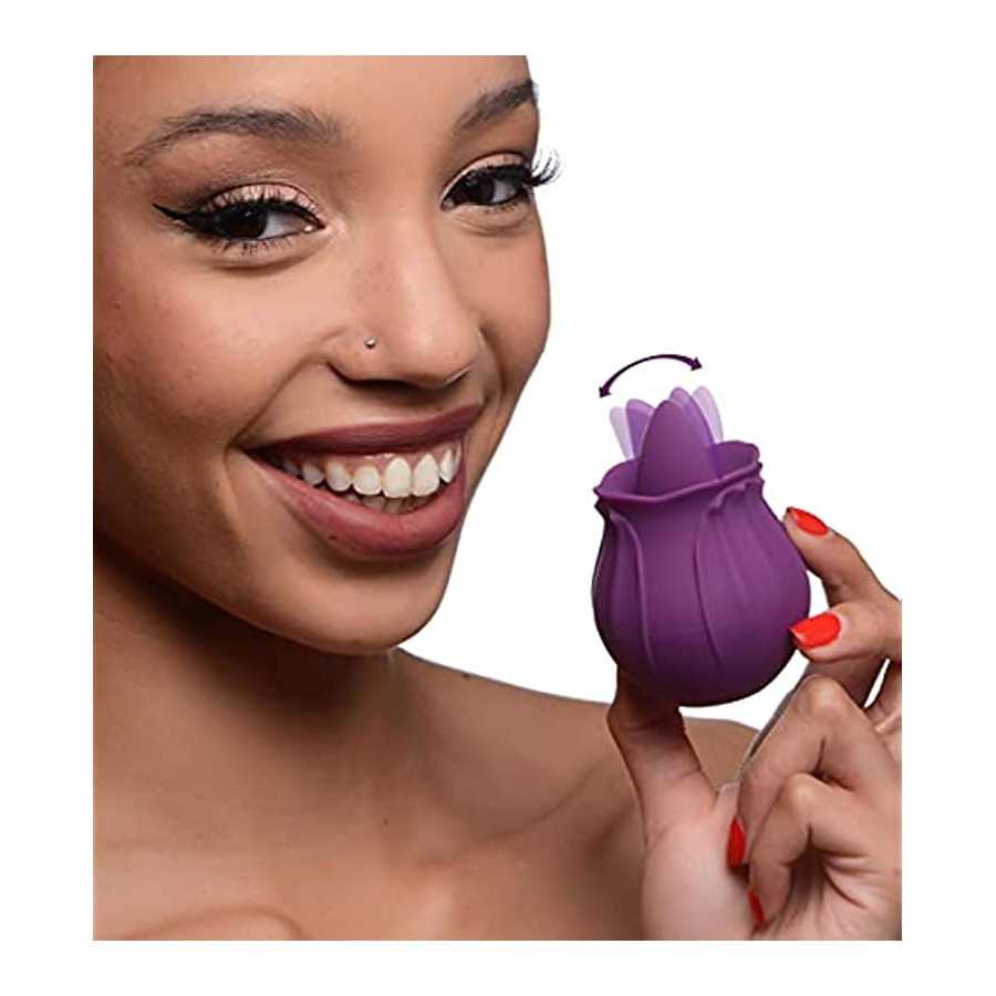 Inmi Bloomgasm Wild Violet, 10X Silicone Clit Licking Stimulator for Women, Made with Body Safe Silicone, USB Rechargeable and I