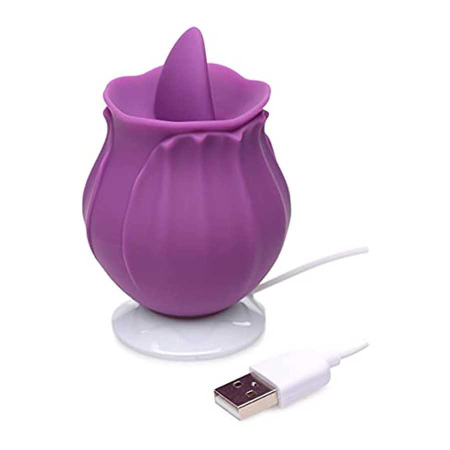 Inmi Bloomgasm Wild Violet, 10X Silicone Clit Licking Stimulator for Women, Made with Body Safe Silicone, USB Rechargeable and I