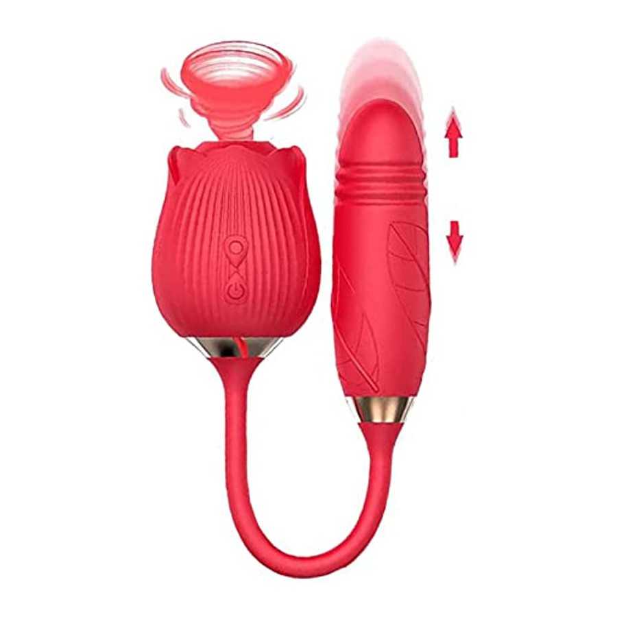 Rose Sex Toy Vibrator for Women - Adult Sex Toys Sex Stimulator for Women Tongue Licking G Spot Vibrator Nipple Suction Female S