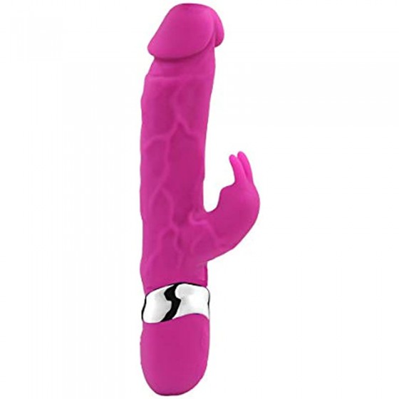 Realistic Dildo Cordless Pleasure Clitoral G Spot Stimulator Silent Rabbit Vibrator Massager (Pink)
