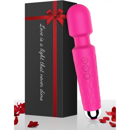 GSRDT Powerful Handheld Massager, 8 Speeds &20 Modes Rechargeable Quiet and Waterproof Massager, Suitable for Tension Relief, Muscle, Back, Soreness(Purple)