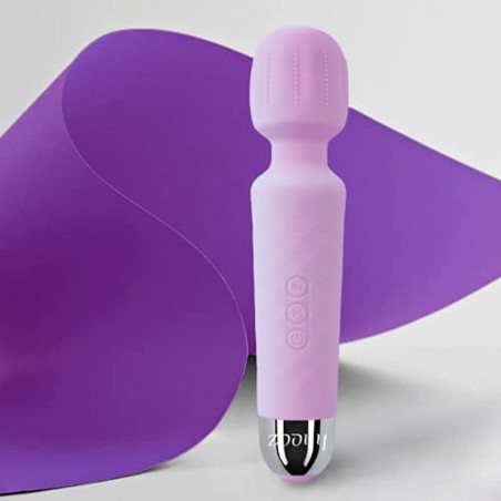 Rechargeable Personal  Massager - Quiet & Waterproof - 20 Patterns & 8 Speeds - Travel Bag Included - Men & Women - Perfect for Tension Relief, Muscle, Back, Soreness, Recovery - Spike, Purple