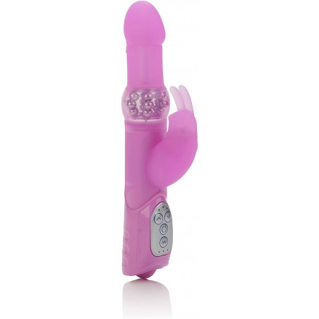  7-Function Silicone Jack Rabbit - Vibrator With Rotating Shaft - Waterproof Vibe Sex Toys for Couples - Adult Clitoral G Spot Massager - Pink