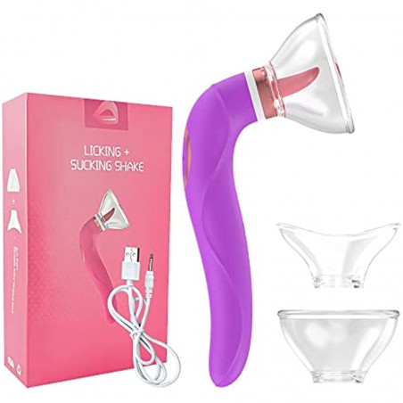G Spot Tongue Sucking Licking Vibrator with 8 Suction Modes & 10 Tail Vibration Modes & 5 Licking Modes, Sex Toy for Women Oral Stimulator Nipple Clitoral Anal（Purple）