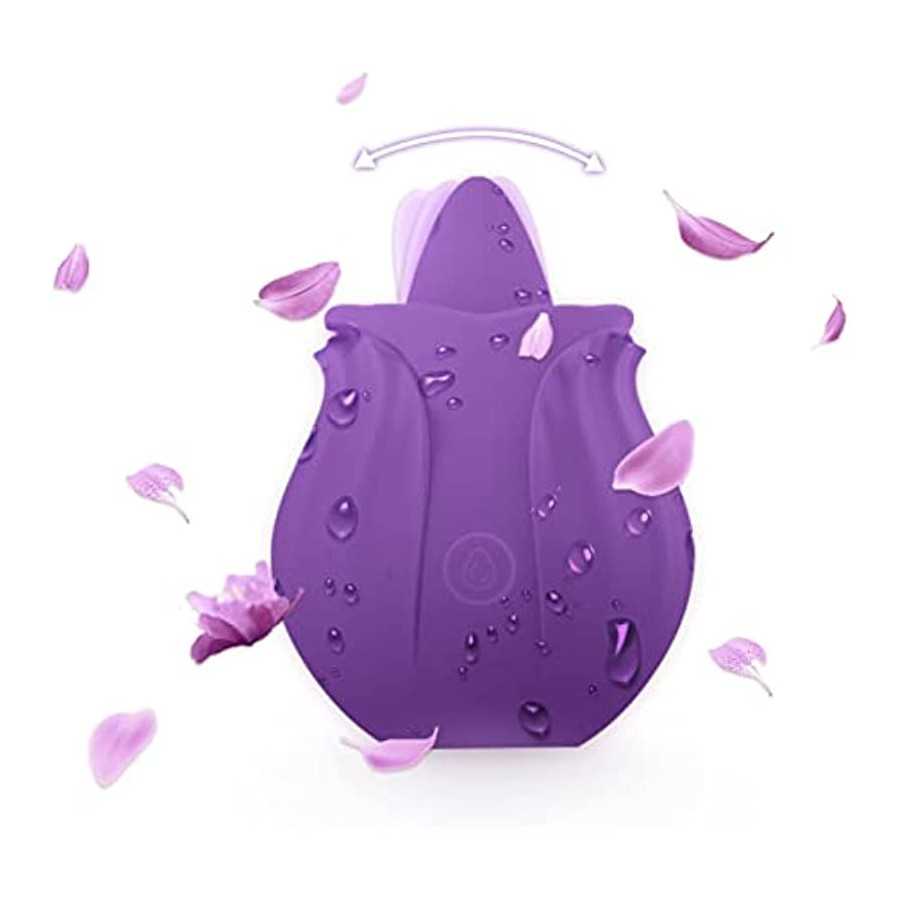 Rose Sex Stimulator for Women, Tongue Licking Mini Clitoral Vibrator Stimulator Vibrating Pleasure for Clitoris & Nipple Stimula