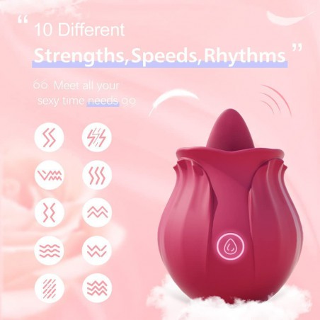Sex Tongue for Licking, Rose Toy for Women Pleasure, Clitorals Stimulator, Electric Women Relaxing Toy, Woman Suction 10 Modes Stimulator Nipple (Purple)