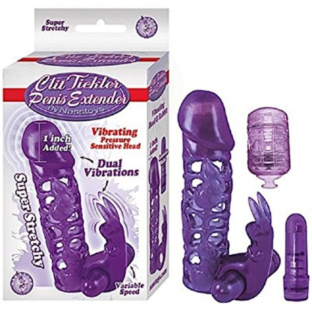 Clit Tickler Penis Extender by Nasstoys (Purple) with Free Bottle of Adult Toy Cleaner