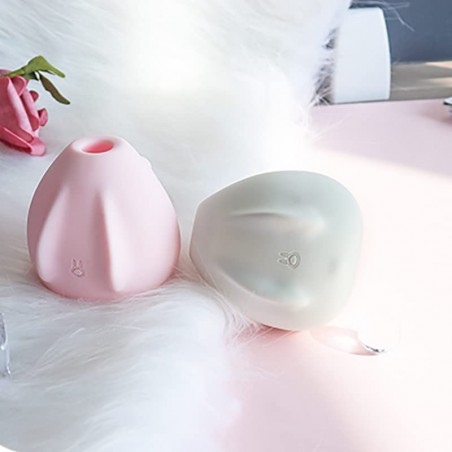 Anime Rabbit Cute Rose Toy Vibrator for Women Clitoris Nipple Stimulator Suck G-Spot Clitoral Vibrator Adult Sex Toys for Women Couples White