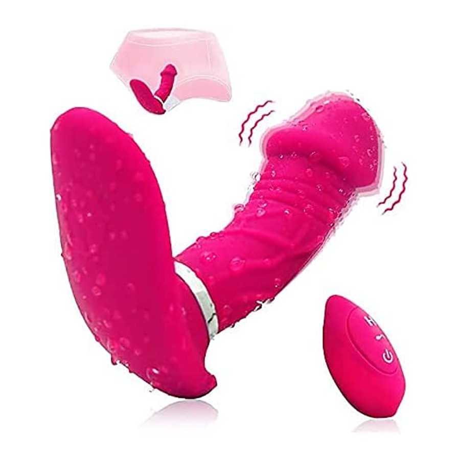 Wearable Clitoral G-spot Vibrator for Women, Rose Sex Toys for Women with 10 Vibration Modes Rechargeable G-spot Dildo Massager 