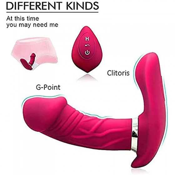 Wearable Clitoral G-spot Vibrator for Women, Rose Sex Toys for Women with 10 Vibration Modes Rechargeable G-spot Dildo Massager 