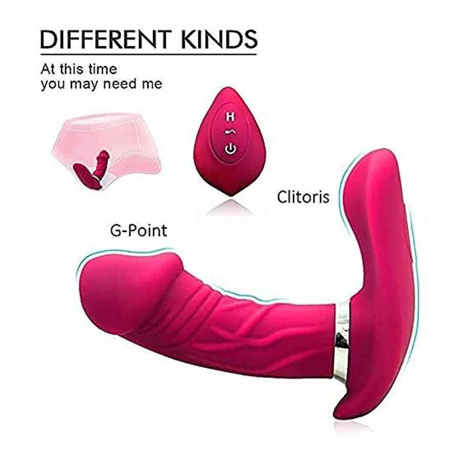Wearable Clitoral G-spot Vibrator for Women, Rose Sex Toys for Women with 10 Vibration Modes Rechargeable G-spot Dildo Massager 