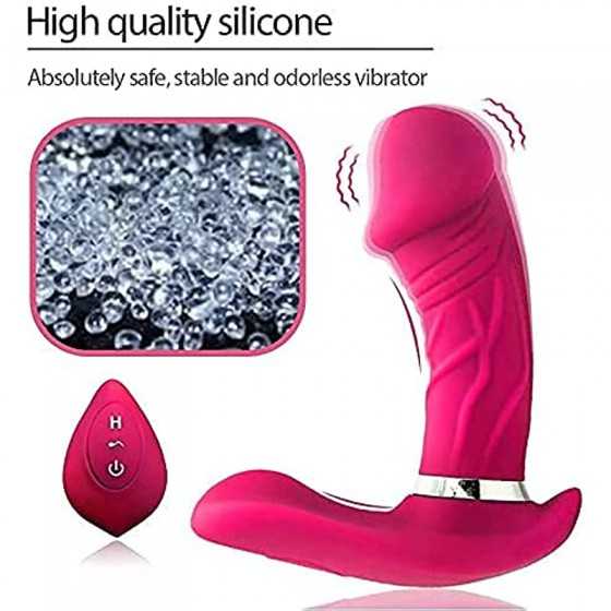 Wearable Clitoral G-spot Vibrator for Women, Rose Sex Toys for Women with 10 Vibration Modes Rechargeable G-spot Dildo Massager 
