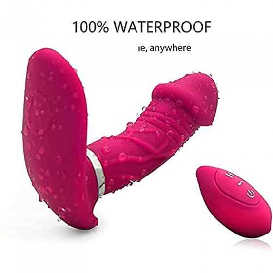 Wearable Clitoral G-spot Vibrator for Women, Rose Sex Toys for Women with 10 Vibration Modes Rechargeable G-spot Dildo Massager 