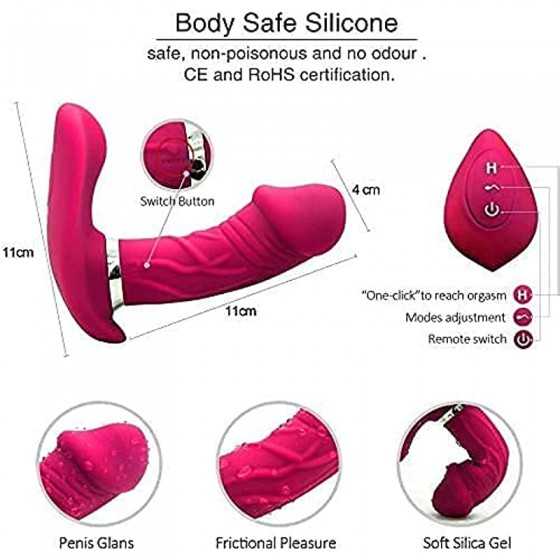 Wearable Clitoral G-spot Vibrator for Women, Rose Sex Toys for Women with 10 Vibration Modes Rechargeable G-spot Dildo Massager 