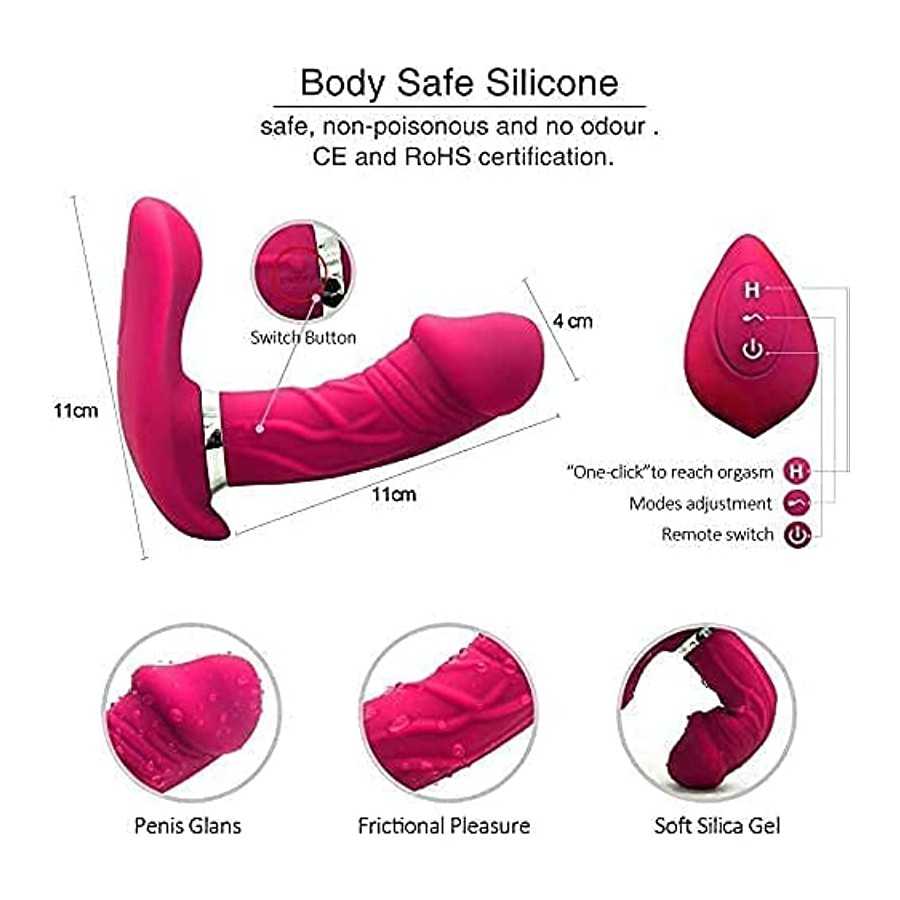 Wearable Clitoral G-spot Vibrator for Women, Rose Sex Toys for Women with 10 Vibration Modes Rechargeable G-spot Dildo Massager 