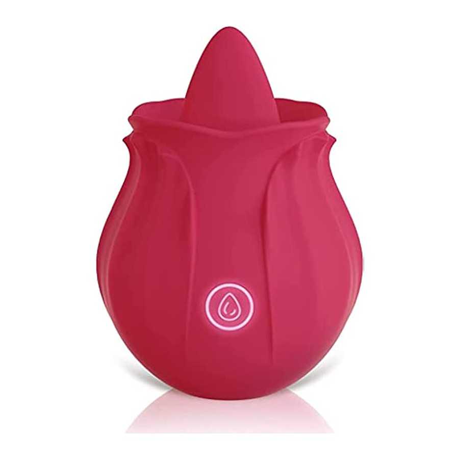 Rose Sex Toy for Women -Rose Sex Toy with Tongue Licking Vibrator for Women G spot Nipple Stimulation, Rechargeable Vibrating Ma