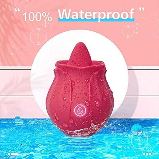 Rose Sex Toy for Women -Rose Sex Toy with Tongue Licking Vibrator for Women G spot Nipple Stimulation, Rechargeable Vibrating Ma