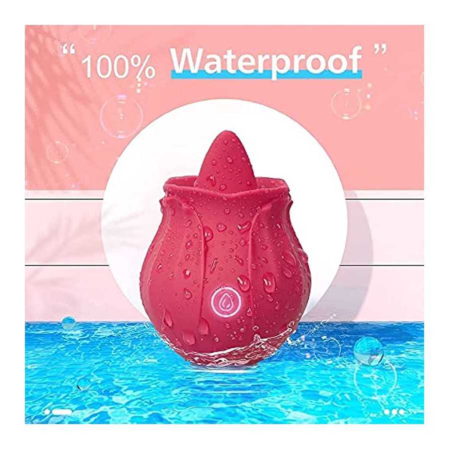 Rose Sex Toy for Women -Rose Sex Toy with Tongue Licking Vibrator for Women G spot Nipple Stimulation, Rechargeable Vibrating Ma