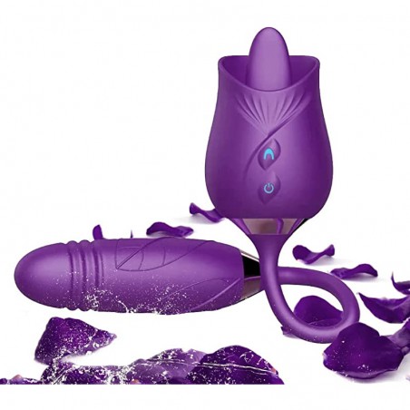 Rose Toy Vibrator for Women, 3 in 1 Clitoris Vibrators G-Spot Stimulator for Couples and Lovers Pleasure, Magnetic Rechargeable Personal  Massager, Adult Sex Toys Games and Tongue Licking .