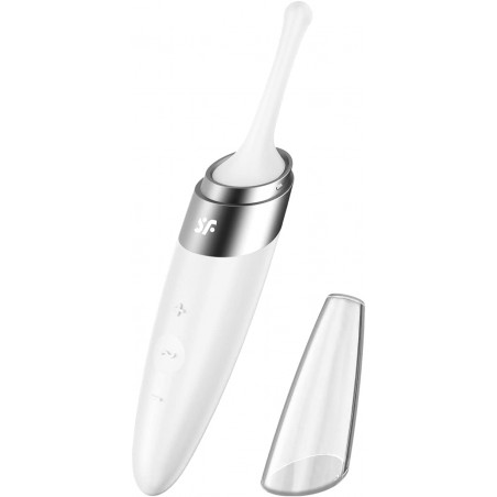 Satisfyer Twirling Delight Tip Vibrator - Travel Size Lay-on Vibrator with Circulating Tip for Targeted Clitoris Stimulation and Erogenous Zones, Waterproof, Rechargeable (White)