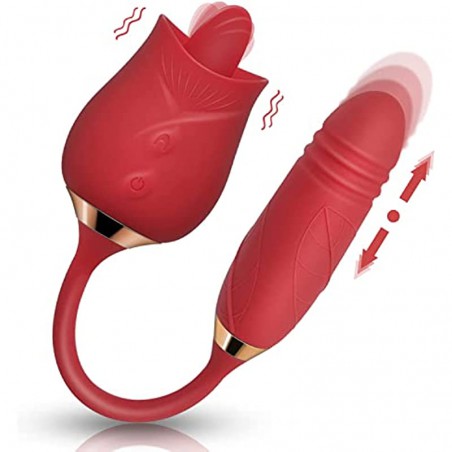 2022 Newly Rose Sex Toy for Women Clitoral Nipple Stimulator G-Spot Vibrator with 10 Modes Rose Sex Toys for Female Adult Sex Pleasure YDF-K2