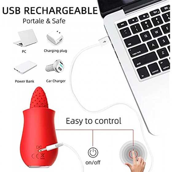 Unique Handheld Toys Ergonomic Back Pleasure Stylish Massager 10 Speeds Cordless Perfect for Woman Muscle Tension Relief Red-1