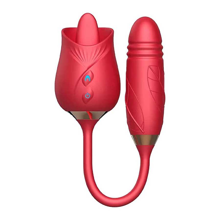 Rose Sex Toy for Women - Woman Pleasure Tongue Licking Mini Clitoral Vibrator Stimulator with 10 Vibrating Pleasure for Clitoris
