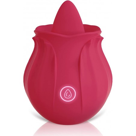 Rose Toys Vibrator, Tongue Licking Clitoral Vibrator with 10 Powerful Stimulating Modes, Swing Vibrating Tongue Vibrator Nipple Clitoris Sexual Stimulator for Women Pleasure (Pink)